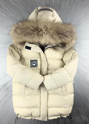 Зимове пальто з натуральним хутром