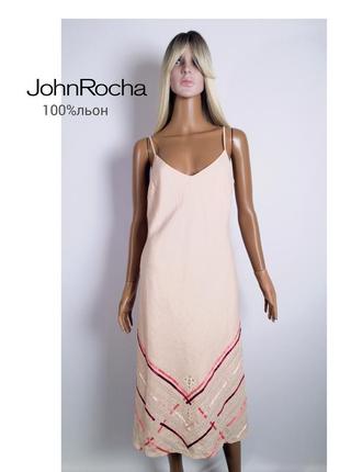 Невероятное дизайнерское льняное платье миди john rocha1 фото