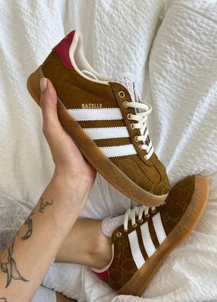 Кеди adidas gazelle x gucci caramel