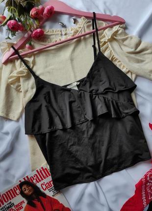 Майка h&m жіноча чорна на тонких бретелях