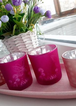 Стеклянные подсвечники германия melinera