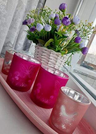 Стеклянные подсвечники германия melinera