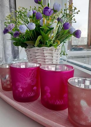 Стеклянные подсвечники германия melinera