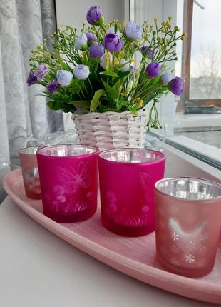 Стеклянные подсвечники германия melinera
