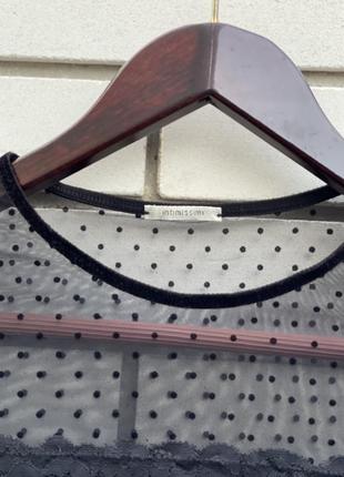 Чорна мереживна блузка, сукня, туніка в горошок intimissimi4 фото