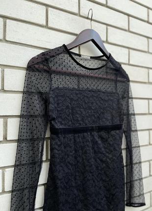 Черное кружевное блузка, платье, туника в горошек intimissimi6 фото