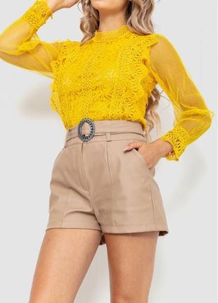 Блуза гипюровая цвет горчичный туречки2 фото