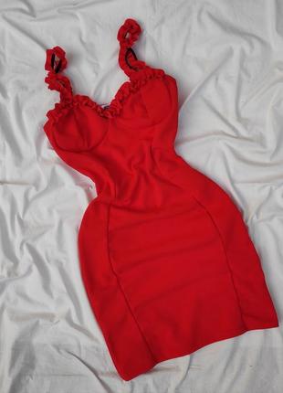 Червоне плаття на фігурі ✨missguided✨ плаття по фігурі1 фото