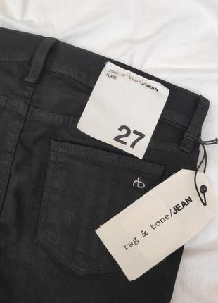 Чёрные базовые джинсы клёш ✨rag&bone✨ укороченные штаны расширенные внизу хлопковые9 фото