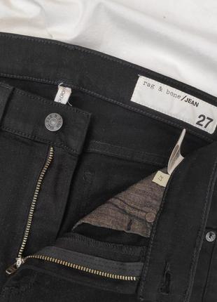 Чёрные базовые джинсы клёш ✨rag&bone✨ укороченные штаны расширенные внизу хлопковые8 фото