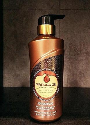 Шампунь для поврежденных волос с маслом марулы 500 мл, bingo marula oil