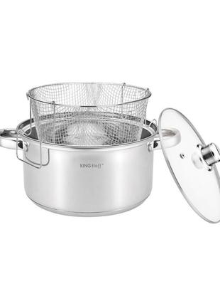 Кастрюля с корзиной для фритюра kinghoff kh-1630 5.5 л 24 см