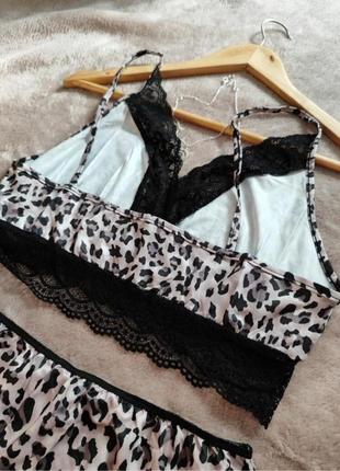 Леопардовая пижама ношнушка комплект набор для дома и сна л хл 48 50 г.2 фото