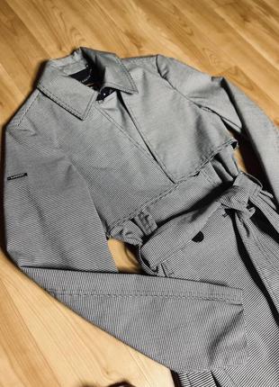 Стильный тренч - пальто в гусиную лапку6 фото