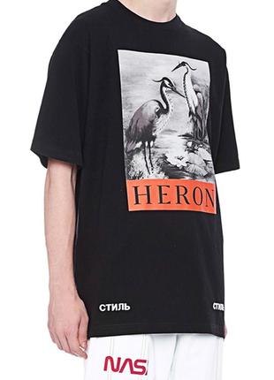 Футболка чаплі стиль heron preston р. xl оверсайз унісекс8 фото