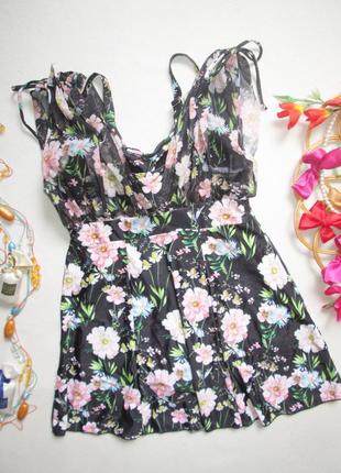 Мега классный слитный купальник платье пуш ап с шортами в цветочный принт ecupper 🌺🍒🌺5 фото