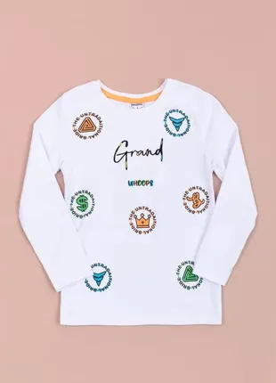 Батник для хлопчиків 09020-1 білий лонг лонгслів