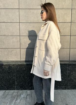 Сорочка пальто із текстурної шерсті букле10 фото
