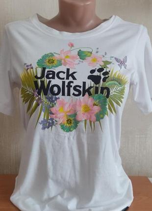 Футболка женская jack wolfskin paradise logo t w белая5 фото