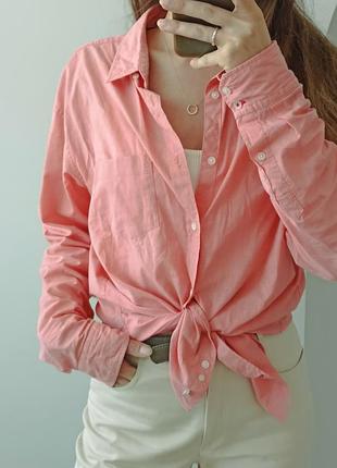 Оверсайз рубашка кораллового цвета