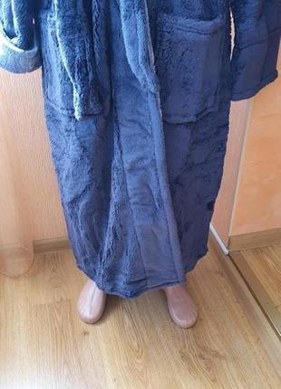 Качественный серый теплый грубый махровый халат с капюшоном м(44-48) можно подлетку9 фото