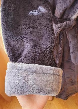Якісний сірий теплий грубий махровий халат з капюшоном м(44-48) можна підлітку5 фото