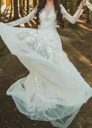 Королівська дизайнерська весільна сукня від оксани мухи.10 фото