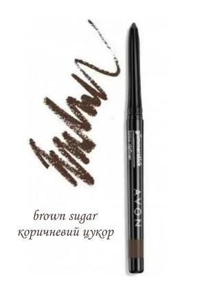 Мерехтливий олівець для очей avon brown sugar коричневий цукор 0,28 г1 фото