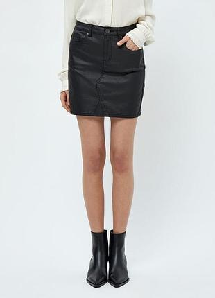 Юбка мини 🖤 из ткани под экокожу