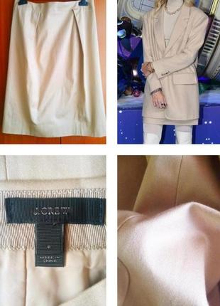 Шикарная базовая юбка миндального цвета из хлопка от бренда j.krew