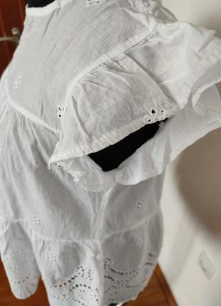 Коттоновая блузка с прошвой для беременных2 фото