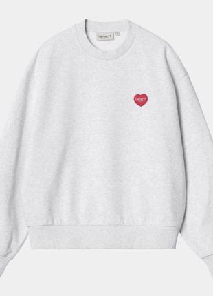 Женский свитшот carhartt wip women's w' heart patchsweat ash heather1 фото