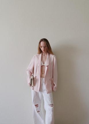 Ніжно рожевий легкий блейзер-піджак5 фото