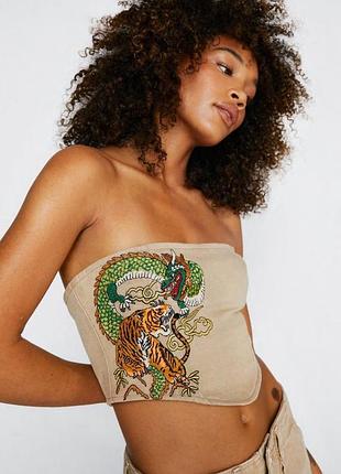 Корсетный топ корсет бра  с драконом