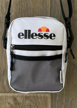 Мессенджер[барсетка] ellesse, сумка элис, борсетка через плечо белая/черная элис кархарт стуха2 фото