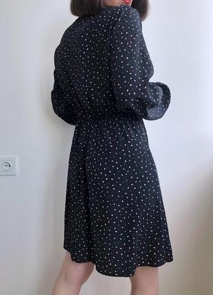 🖤 актуальна чорна сукня міні з довгим рукавом у «горох» від primark розмір s4 фото