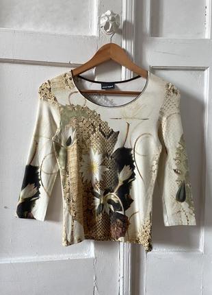 Лонгслив moya с невероятным принтом лилия артишок mesh top y2k cop copine, marithe francois gorbaud, custo barcelona, miss sixty lolita coquette