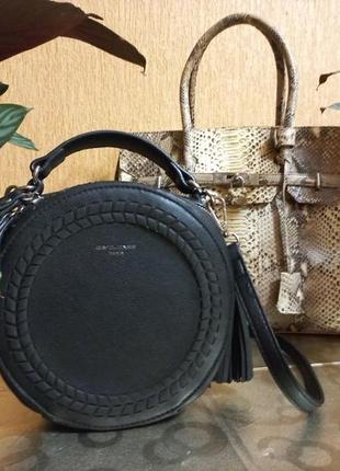 Чорна кругла базова сумка