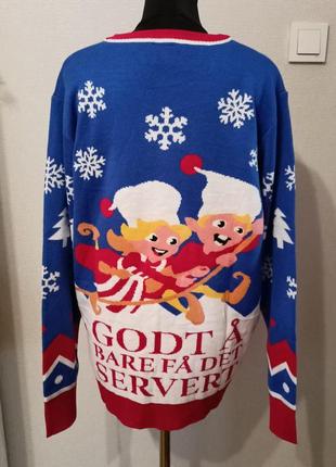 Новорічний светр пуловер,кофта новорічний принт3 фото