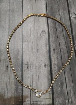 Винтажное колье сплав кристаллы