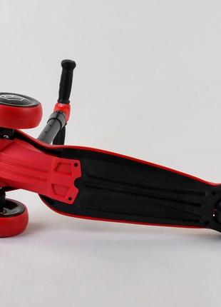 Детский самокат трехколесный maxi best scooter s-5896, складной алюминиевый руль, колеса pu со светом, d=12 см4 фото