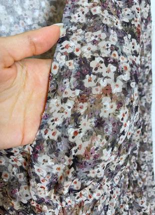 Легкая короткая цветочная блуза6 фото