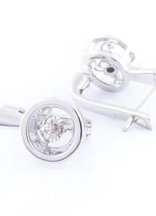 Срібні сережки з натуральними ангольскими діамантами