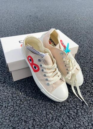 Кеди converse cdg low beige7 фото