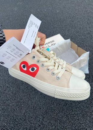 Кеди converse cdg low beige6 фото