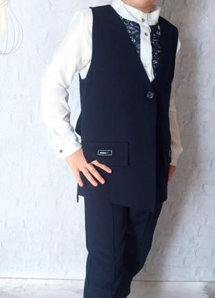 Школьный костюм жилетка+брюки6 фото