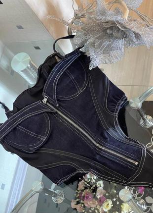 Шикарний брендовий боді в стилі mugler
