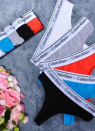 Стрінги жіночі calvin klein, трусики набір 5 штук в подарунковій коробці преміум якість3 фото