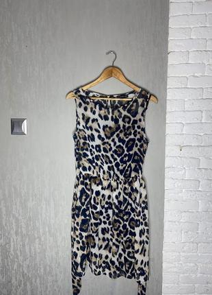 Платье миди платье у леопардовый принт even &amp; dod, l3 фото