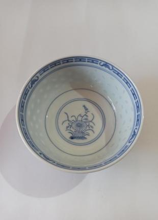 Старовинна китайська порцелянова чайна миска з рисовими зернами linglong jingdezhen